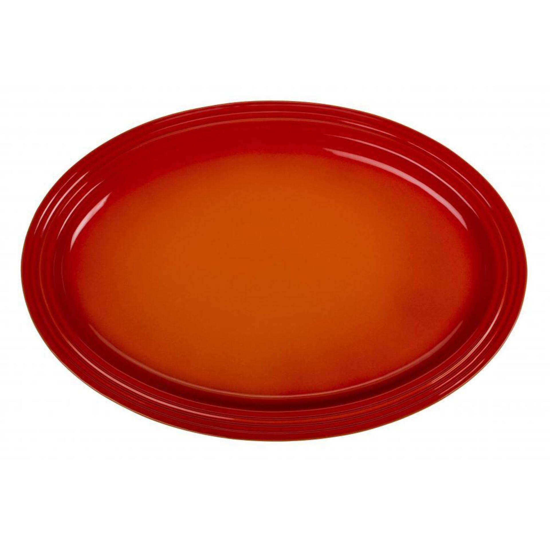 Le Creuset Servierplatte oval 46 cm Ofenrot