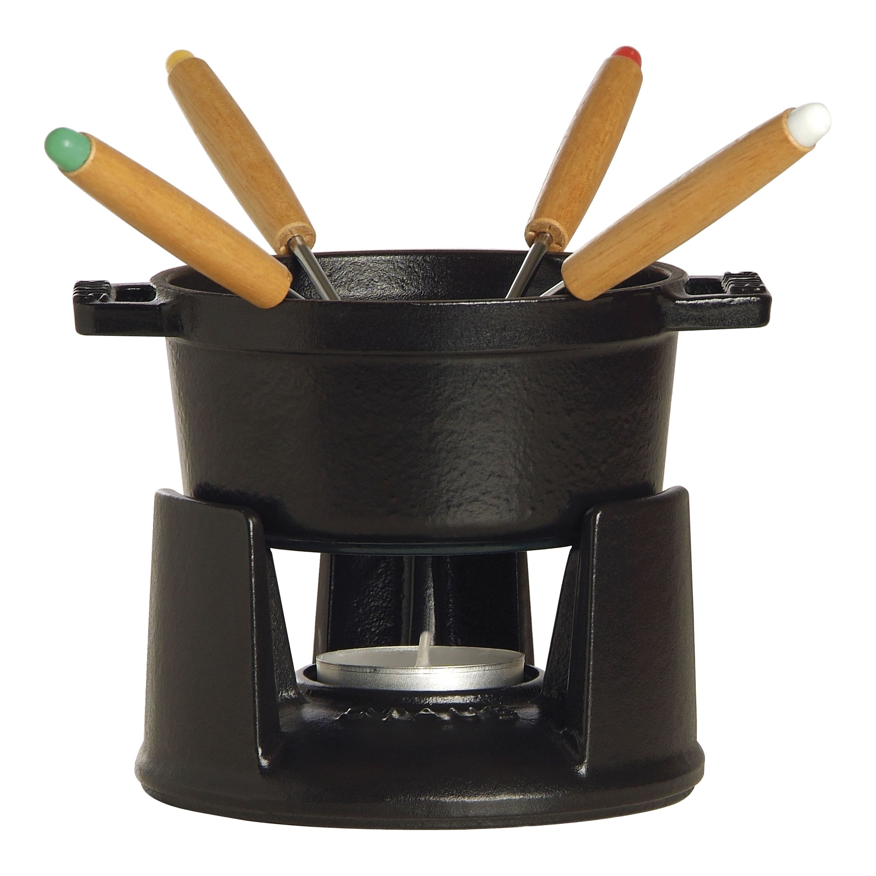 Staub Specialities Mini Fondue Set 10 cm, Schwarz