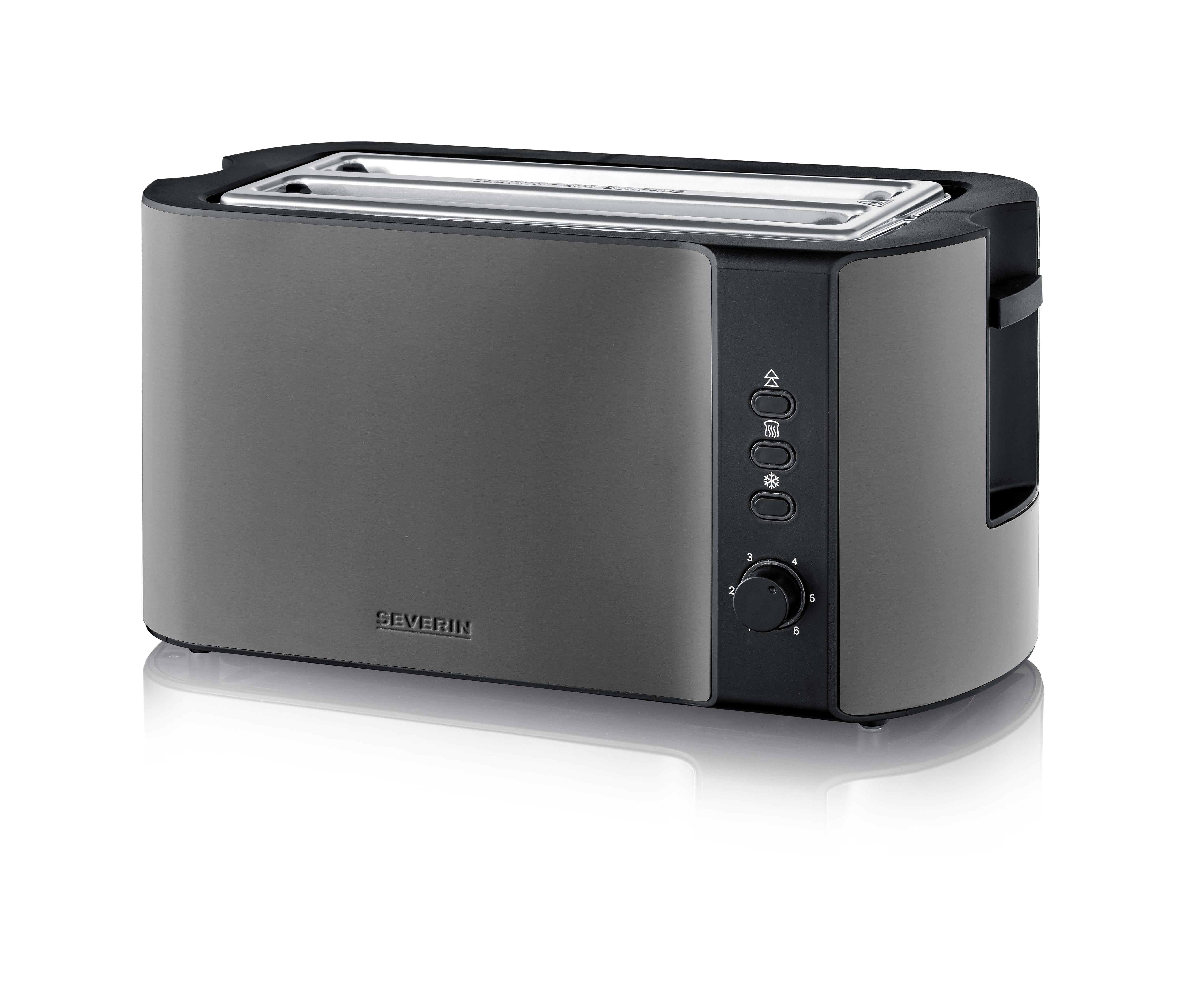 SEVERIN AT 9341 Langschlitztoaster 4 Scheiben 1400W dark inox