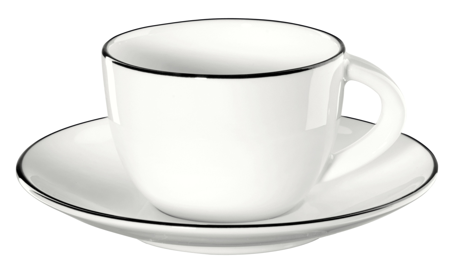 ASA ligne noire Espressotasse mit Unterteller weiß glänzend