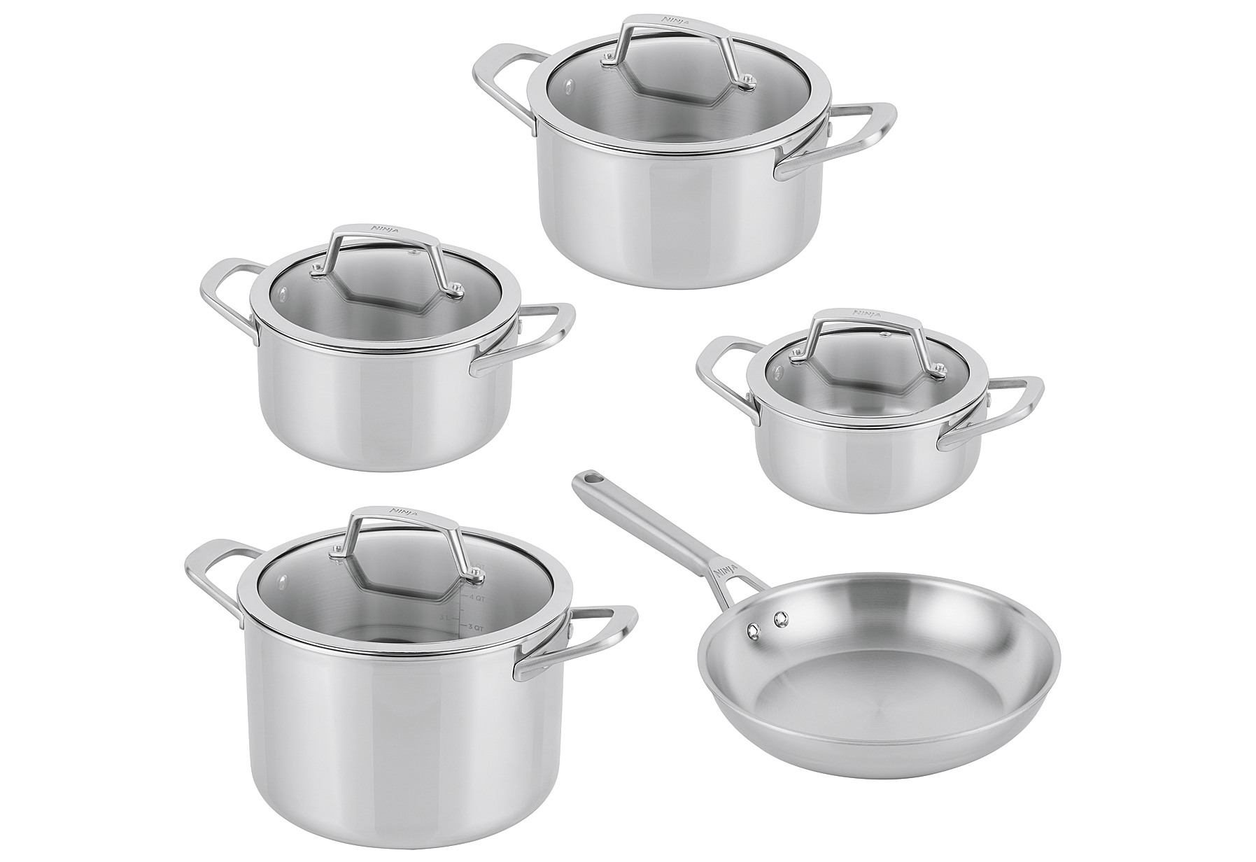 NINJA Topfset ' EverClad' 5-teilig Edelstahl