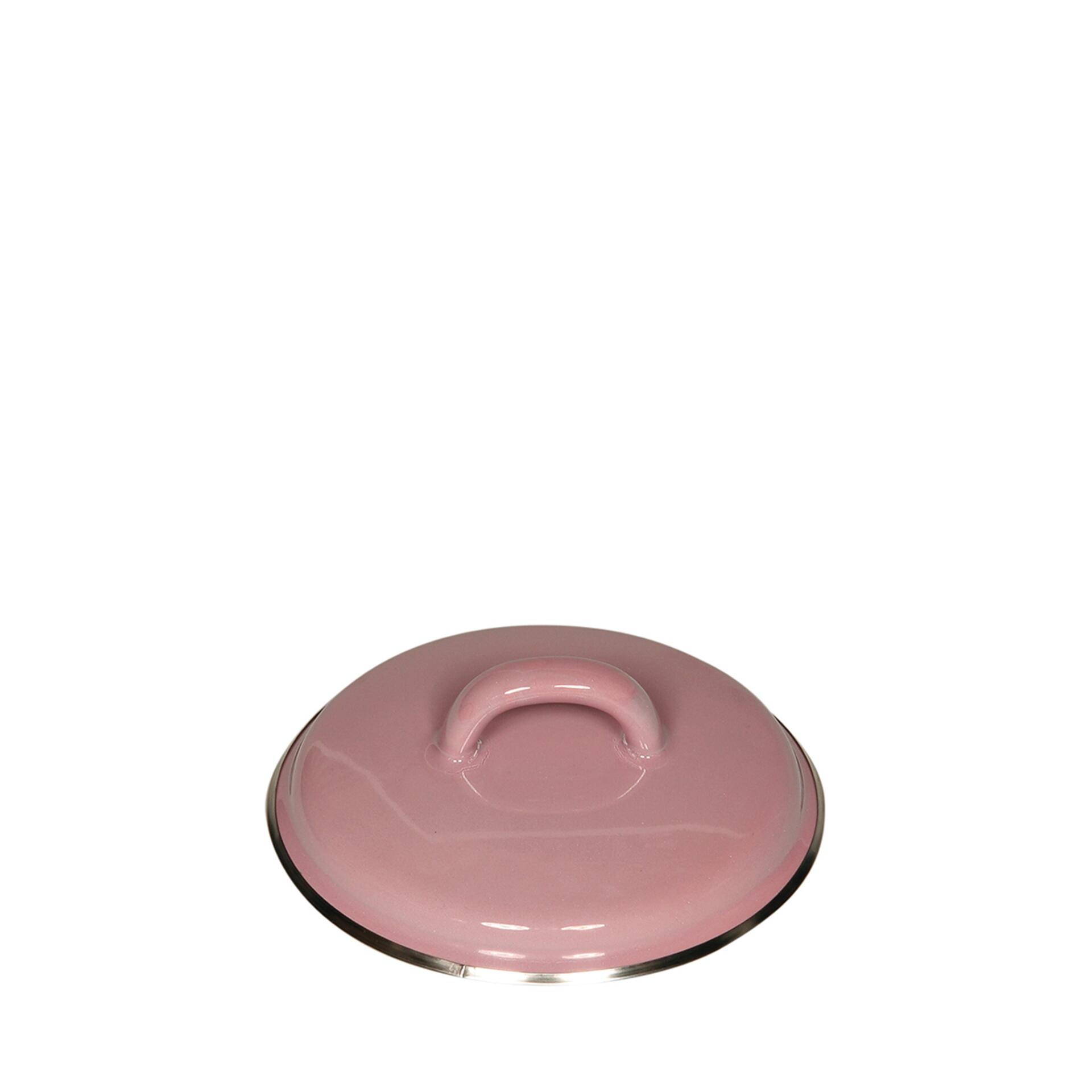 Riess Deckel aus Emaille 12 cm Rosa