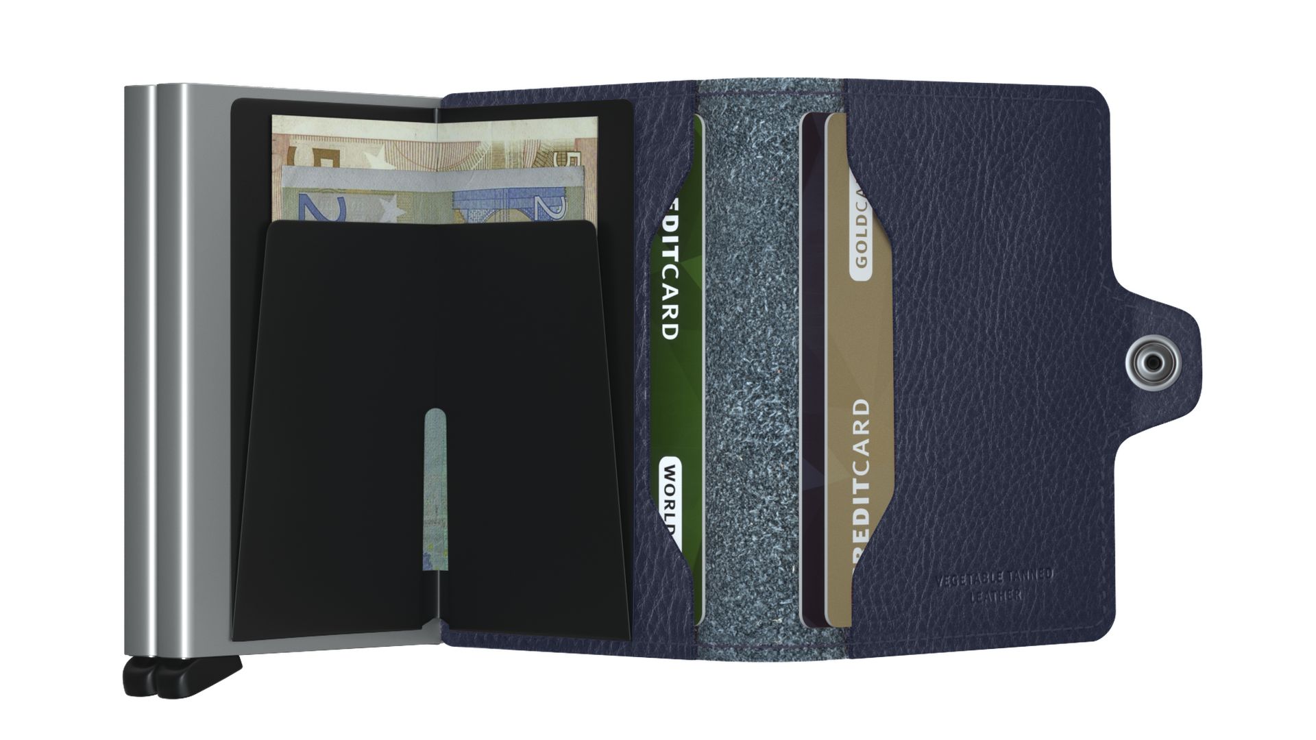 Secrid Twinwallet Vegetable Tanned Navy-Silver