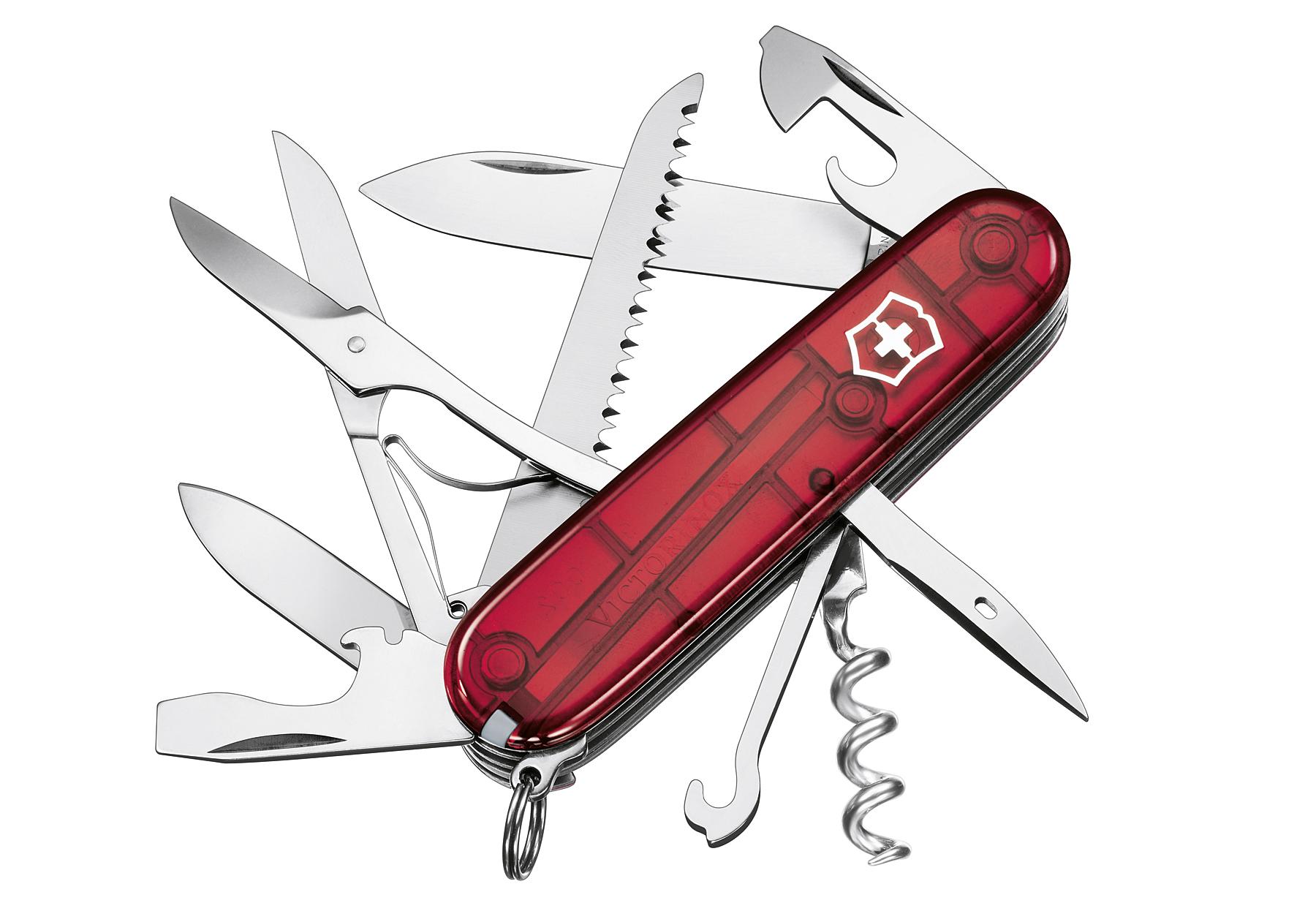 VICTORINOX Taschenmesser "Huntsman" rot transparent