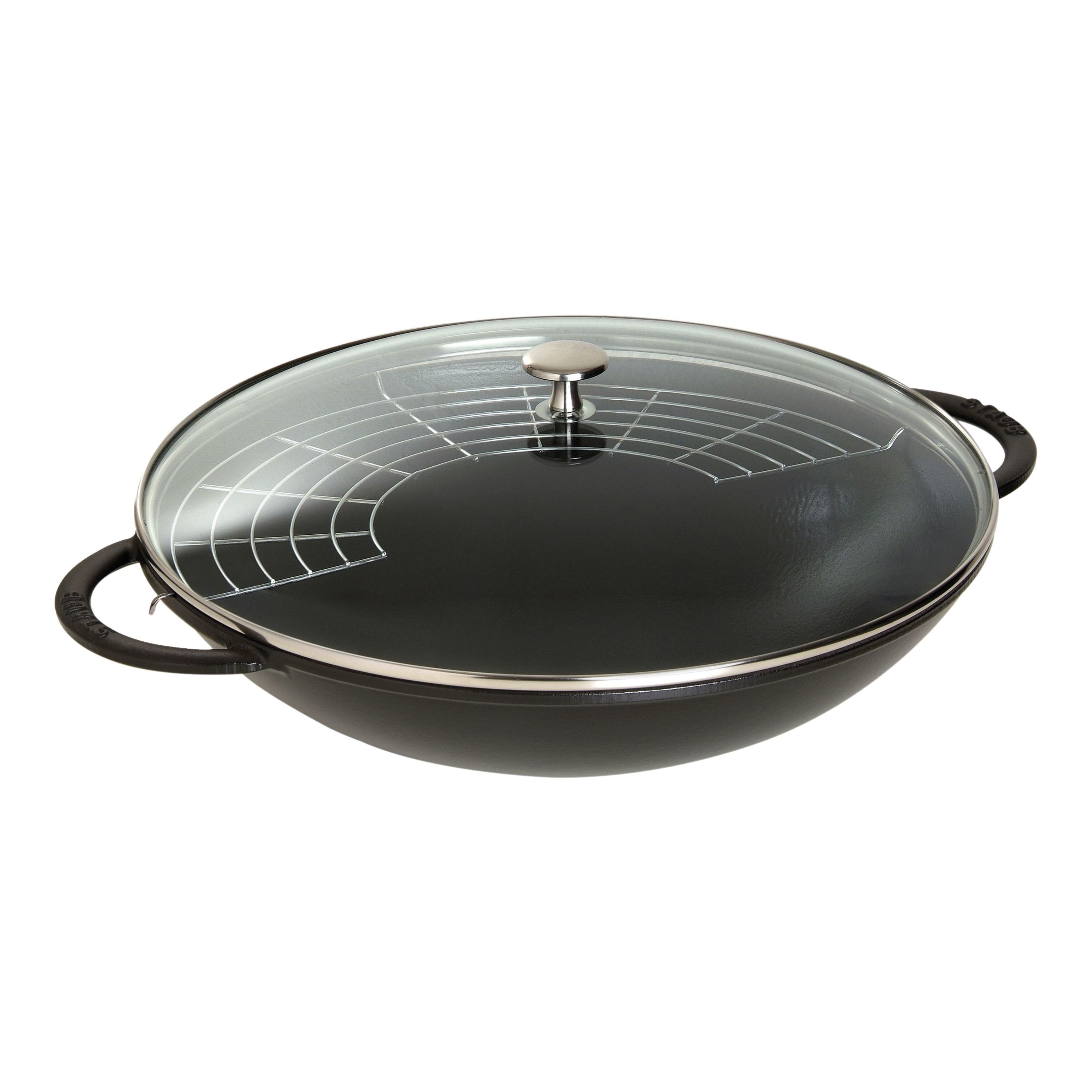 Staub Specialities Wok mit Glasdeckel 37 cm, Gusseisen