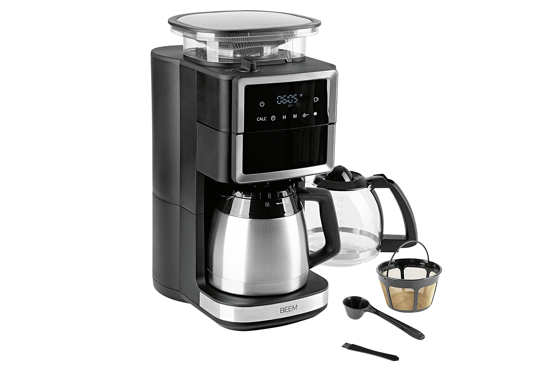 BEEM Kaffeemaschine Fresh Aroma perfect III m. Mahlwerk Thermo&Glaskanne Edelstahl BEEM Kaffeemaschine Fresh Aroma perfect III m. Mahlwerk Thermo&Glaskanne Edelstahl