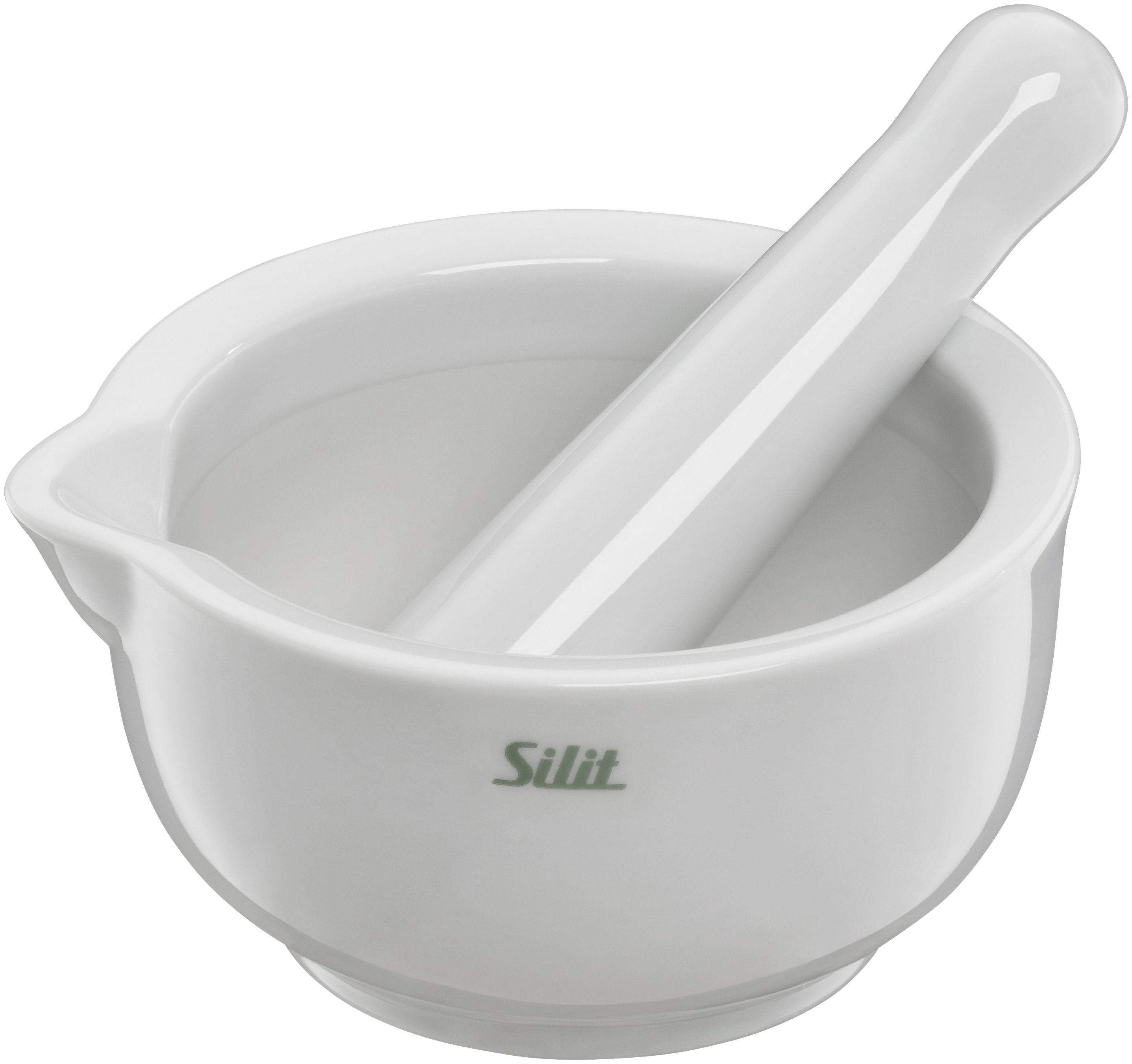 SILIT Mörser mit Stößel, 10 cm Weiß